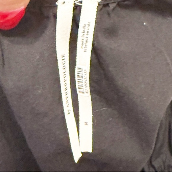 Anthropologie Babydoll Dress M | Black & White Ruffle Poplin | Romantic Style - Picture 8 of 10